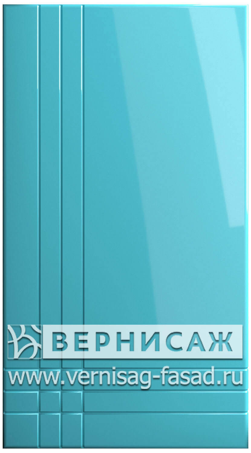 Фасады в пленке ПВХ, Фрезеровка № 18, цвет Аквамарин глянец